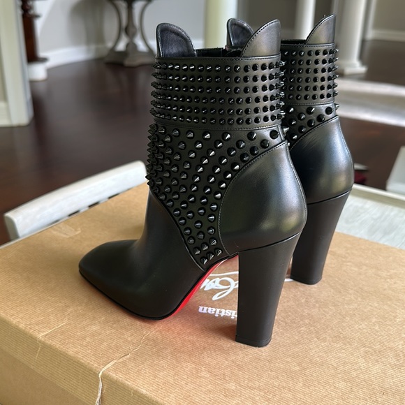 Christian Louboutin Black Studded Booties - Picture 5 of 7